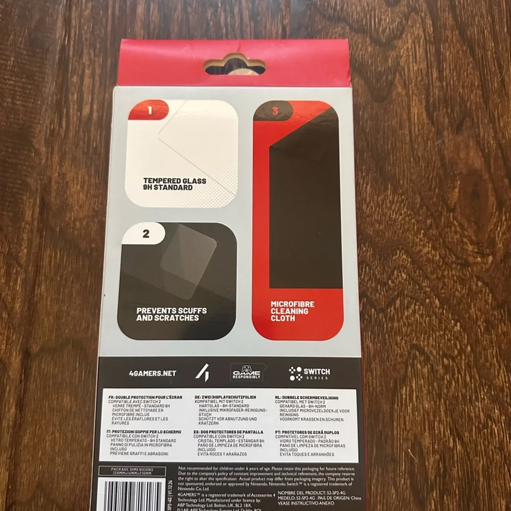 4Gamers Glass Screen Protector & Cleaning Cloth Compatible with Nintendo Switch
